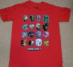 Minecraft short sleeve shirt - red - youth medium - size 8